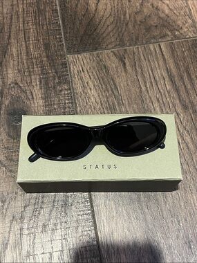 Status Anxiety Black Oval Sunglasses